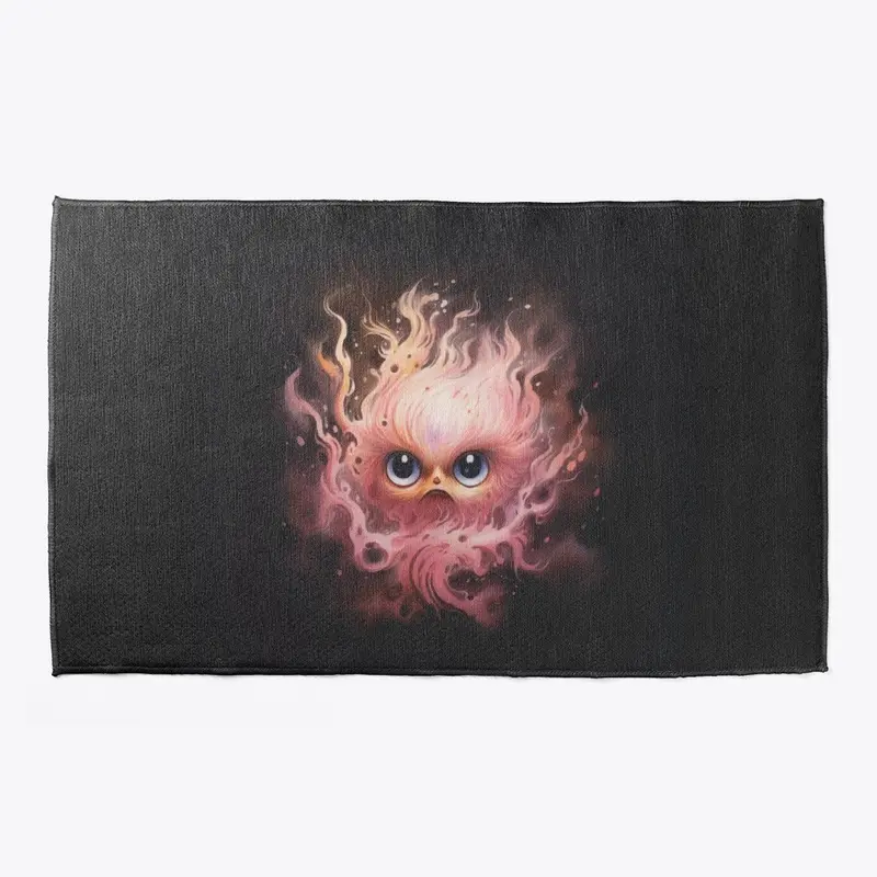 cute fire demon in pink mat