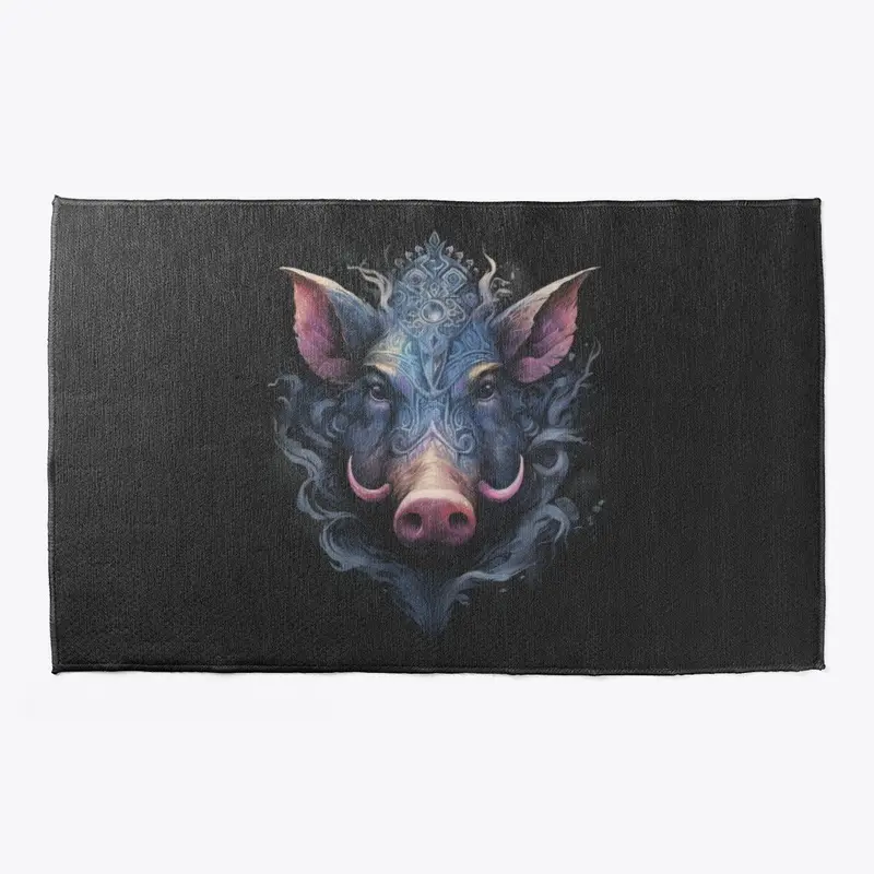 ancient mage pig watercolour mat